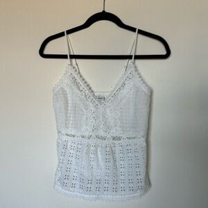 ABERCROMBIE & FITCH: white eyelet camisole tank, size S